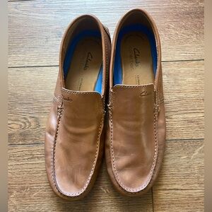 Clarks Collection Driving Loafers Brown Leather Comfort Shoes Men’s Size 10